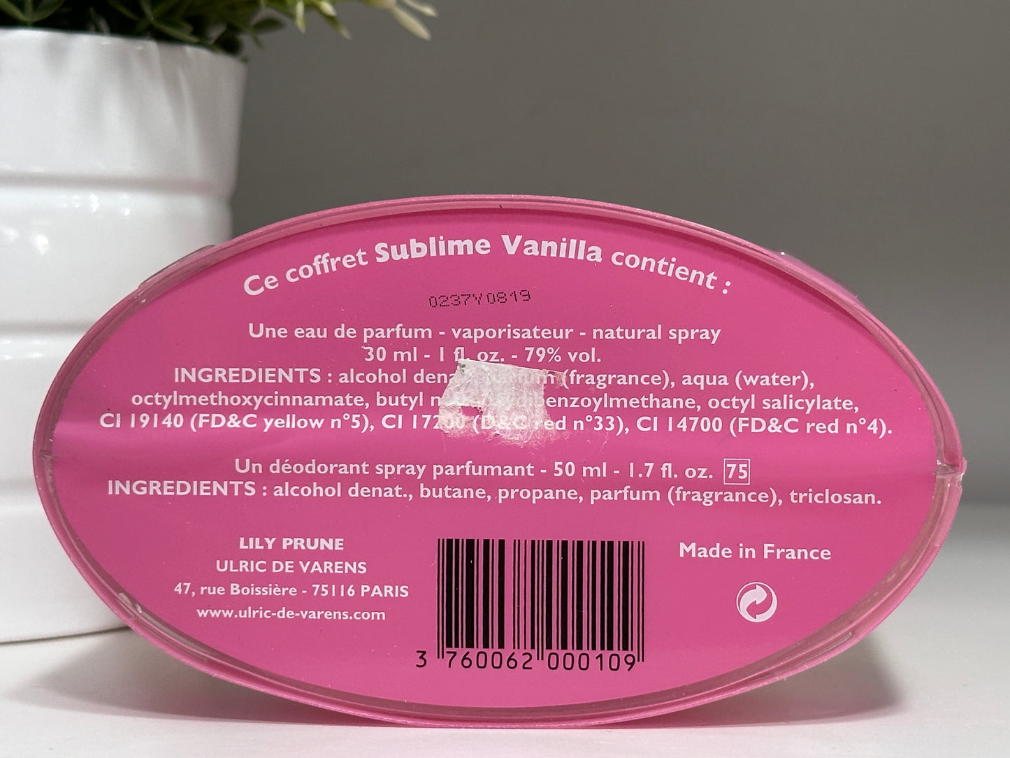 SUBLIME VANILLA EAU DE PARFUM 30ML LILY PRUNE