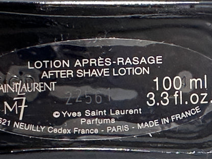 M7 YVES SAINT LAURENT AFTERSHAVE LOTION 100ML SPLASH